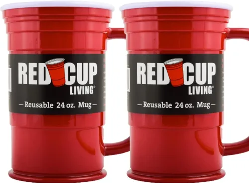 Miniatura 9 de Red Cup Living Vaso de vidrio de fiesta de 24 onzas – Taza de fiesta irrompible reutilizable para bebidas frías y calientes, vasos de verano
