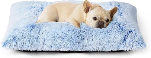 Miniatura 30 de EHEYCIGA Cama Mullida para Jaula de Perros Pequeños, Almohadilla de Jaula de Piel Sintética de Felpa, Cama Calmante Anti Ansiedad para Perros Gris