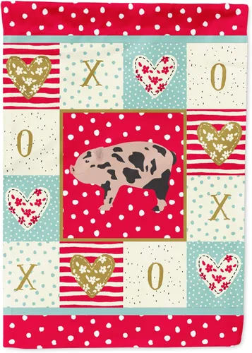 Caroline's Treasures CK5362GF Mini bandera de jardín con diseño de cerdo en miniatura, bandera roja para buzón, bandera decorativa para patio