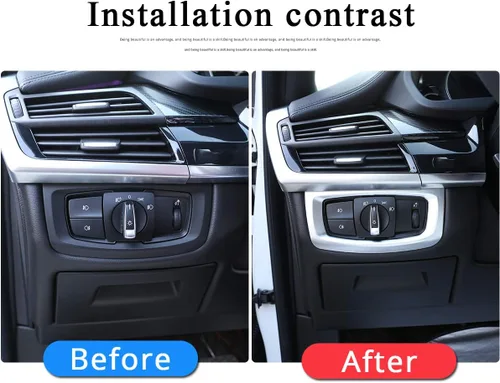 Miniatura 2 de ABS plástico coche interruptor decoración marco ajuste accesorios para BMW X5 f15 2014-2018 (cromo)
