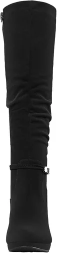 Miniatura 4 de DREAM PAIRS - Botas de tacón alto con plataforma, a la rodilla, para mujer