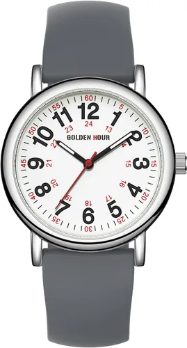Miniatura 2 de GOLDEN HOUR Reloj de enfermera impermeable para profesionales médicos, estudiantes, mujeres y hombres, esfera luminosa de fácil lectura, 24 horas