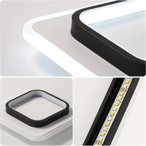 Miniatura 6 de Lámpara de techo LED de 22 W, moderna lámpara de techo, blanco frío, 6500 K, 9.5 pulgadas, cuadrada, cerca de luces de techo para dormitorio