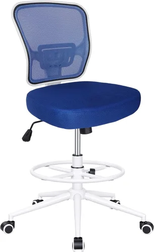 Miniatura 8 de Silla de dibujo sin brazos, silla de oficina alta, altura ajustable, respaldo alto, silla de escritorio ergonómica, taburete de dibujo, taburetes