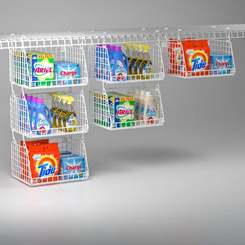 Miniatura 7 de PUPPYCUTE Organizador y almacenamiento de armario colgante, estantes colgantes de ropa, cestas de alambre para ropa, suéteres, bolsos, zapatos