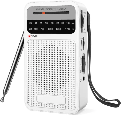 Miniatura 11 de Radio portátil AM FM con la mejor recepción, radio transistor Goodes con altavoz fuerte, funciona con 2 baterías AA, conector de auriculares