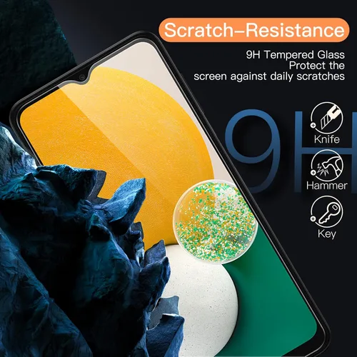 Miniatura 3 de JETech Protector de pantalla para Samsung Galaxy A13 / A13 5G/ A12, película de vidrio templado 9H, antiarañazos, transparente HD, paquete de 3
