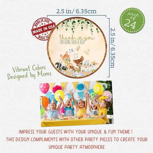 Miniatura 2 de Silly Goose Gifts Oh Deer - Juego de calcomanías de invitación para decoración de fiesta de baby shower con temática de Bambi (calcomanía favorita)