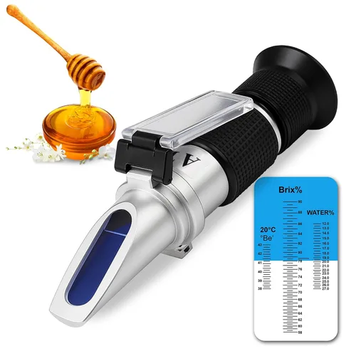 Miniatura 9 de Refractómetro 0-90% Brix con ATC – Medición precisa del contenido de azúcar para miel, fruta, jarabe de arce y bebidas – Ideal para elaboración