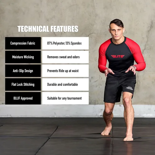 Miniatura 29 de Elite Sports MMA, BJJJ, No-Gi, protección de entrenamiento de manga corta