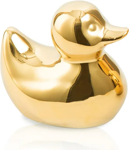 Figuras de pato de cerámica dorada para decoración del hogar, esculturas y estatuas de animales Decoración de arte hecha a mano, mini pato