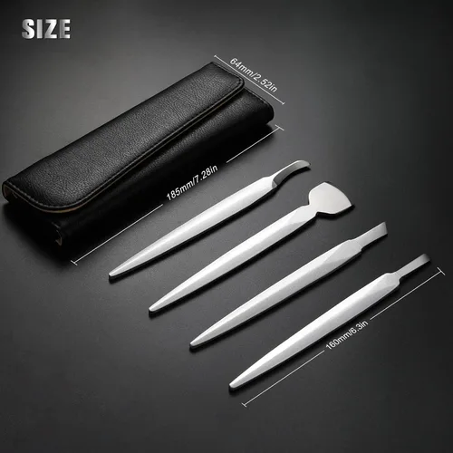 Miniatura 7 de FERYES Juego de cuchillo para pedicura y uñas encarnadas, kit de herramienta profesional de pedicura de 4 piezas, hoja de pie de primera calidad