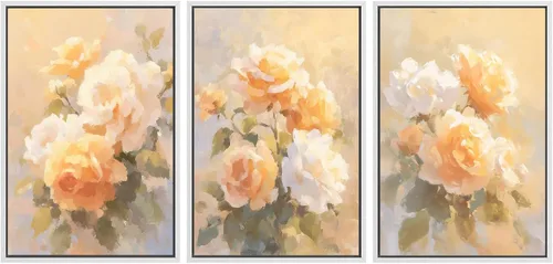 Miniatura 93 de SIGNWIN Conjunto de arte de pared de lienzo enmarcado, acuarela pastel, cielo de nubes rosas, colina verde del campo, naturaleza, vida silvestre