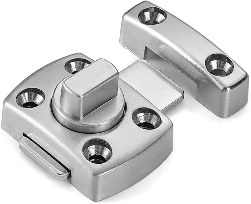 Miniatura 8 de INIRET Paquete de 2 pestillos de cerrojo giratorio para puerta, cerradura de puerta de seguridad, cerradura de puerta para mascotas, muebles
