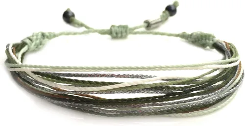 Rumi Sumaq - Pulseras de cuerda estilo surfista para hombres, mujeres y niños — Cordón encerado ajustable con nudo, colores costeros y de playa,