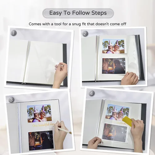 Miniatura 4 de Popotop Álbum de fotos grande autoadhesivo 4x6 5x7 8x10, álbum de recortes DIY, libro de fotos para regalos para mamá, familia, bebé y boda