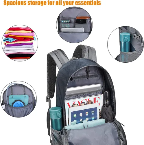 Miniatura 4 de G4Free Mochila de senderismo de 35 litros resistente al agua, para deportes al aire libre, viajes, ligera, con cubierta de lluvia para mujeres