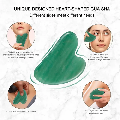 Miniatura 5 de Rodillo de jade para cara, masajeador facial para el cuidado de la piel, herramientas faciales Gua Sha para cara, cuello, ojos, reduce la hinchazón
