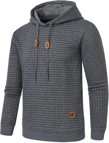 Miniatura 2 de YuKaiChen - Sudadera casual sin botones con capucha de manga larga para hombres