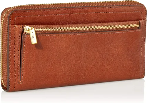Miniatura 2 de Fossil Logan RFID - Cartera de piel con cierre para mujer con correa de muñeca