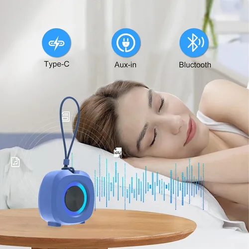 Miniatura 5 de WUIUHOU - Altavoces Bluetooth portátiles, luces RGB, altavoces TWS, mini altavoz inalámbrico impermeable IPX5 con sonido estéreo fuerte, 15 horas