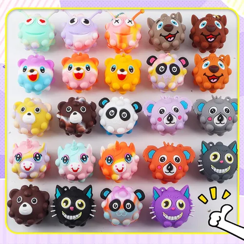 Miniatura 2 de Kiss Monkey Paquete de 24 recuerdos de fiesta para niños 3D Animal Pop, juguetes de caja del tesoro, bolsas de regalos para niños, rellenos
