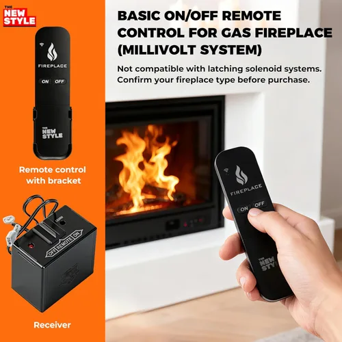 Miniatura 5 de Kit de control remoto para chimenea de gas, control remoto de encendido/apagado, para sistema de válvula de milivoltio, reemplazo para skytech
