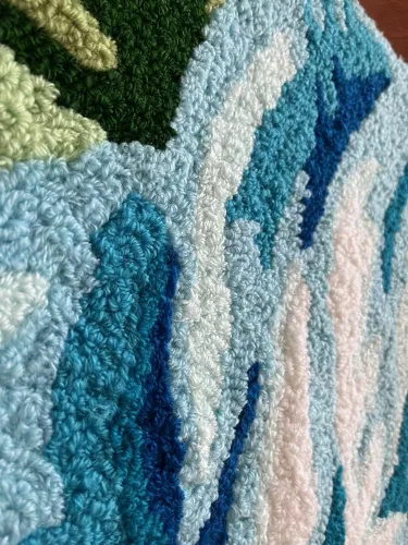 Miniatura 2 de Judy Dre am Alfombra de área con forma de flor de rosa azul para baño, cocina, dormitorio, alfombras de inodoro lavables de felpa, alfombra de baño