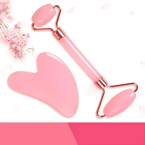 Miniatura 8 de Herramienta Gua Sha de cuarzo rosa, secreto de belleza, para masajeador facial, elimina la hinchazón/microcirculación/elimina toxinas/previene