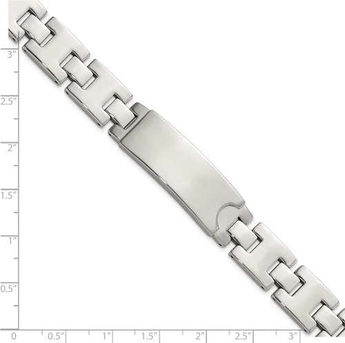 Miniatura 3 de Chisel Pulsera de placa de identificación pulida de acero inoxidable, Acero inoxidable