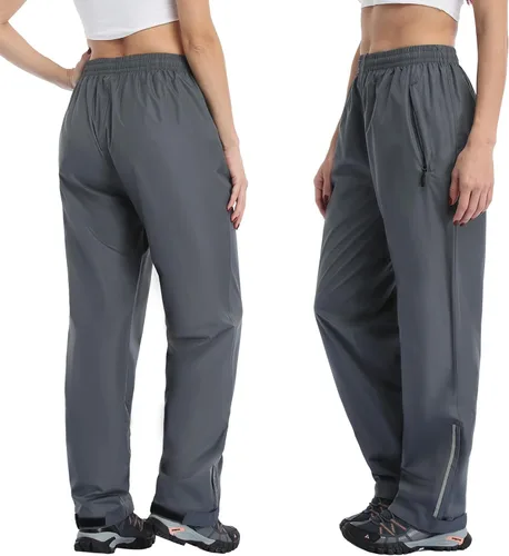 Miniatura 5 de Pantalones de lluvia para mujer, impermeables, ligeros, transpirables, senderismo, ciclismo, al aire libre, con bolsillo