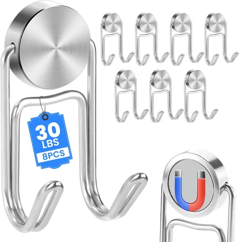 Miniatura 18 de Buelkmag Ganchos magnéticos de 30 libras 2026, esenciales para cruceros, gancho magnético resistente para cabinas de cruceros, imanes giratorios