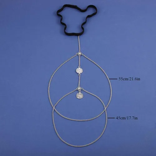 Miniatura 4 de Bounzhi Cadenas de cuerpo sexy para piernas y monedas, cadena de muslo, joyería para mujeres y niñas
