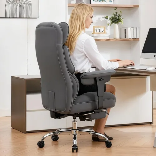 Miniatura 8 de Efomao Silla de oficina grande y alta con reposapiés, silla de escritorio resistente de 350 libras, silla de oficina ejecutiva extra ancha con azul