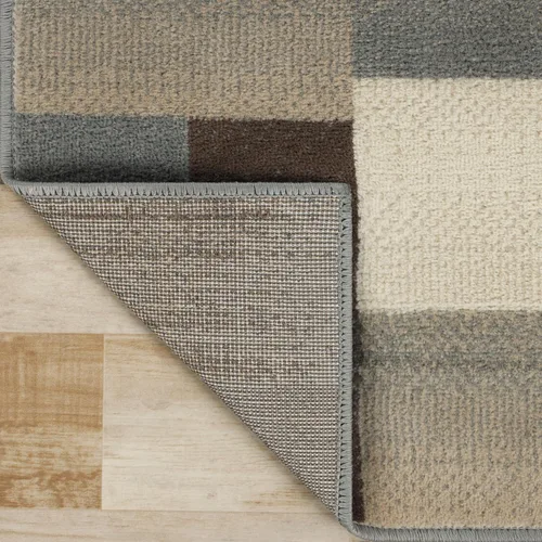 Miniatura 6 de Superior alfombra de área de la colección diseñador Clifton, 8 mm de altura de apilado, con respaldo de yute, diseño geométrico contemporáneo, Beige
