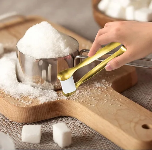 Miniatura 4 de JCREN 12 pinzas para servir, pequeños utensilios de servir para fiestas, catering, pinzas doradas, pinzas de acero inoxidable 304 de grado
