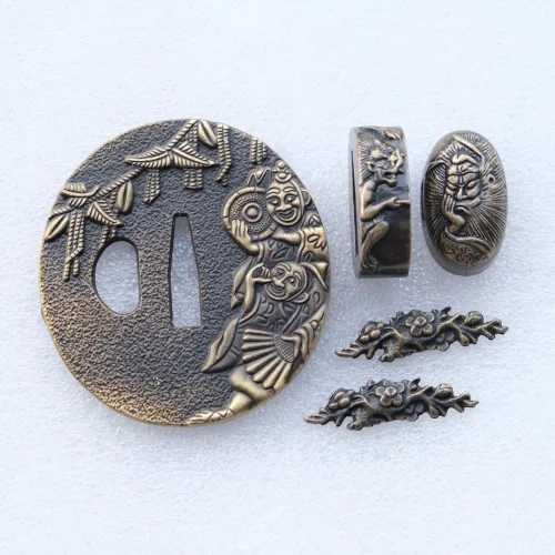Miniatura 17 de Espada samurái japonesa KOSHIRAE – TSUBA FUCHI KASHIRA MENUKI 68-100