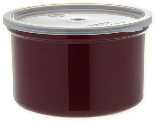 Recipientes Carlisle de color liso, de forma redonda, con tapas, capacidad de 1,2–4 cuarto de galón, Marrón, 1