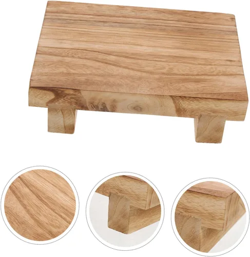 Miniatura 7 de Tofficu Elevador de madera para encimera de cocina, taburetes pequeños para decoración taburete de pie para sala de estar