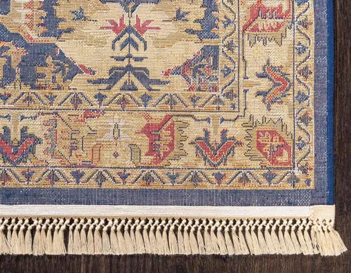 Miniatura 8 de Unique Loom District Collection - Alfombra geométrica de granja, rústica, con bordes, (4 pies x 6 pies, rectangular, azul/beige)