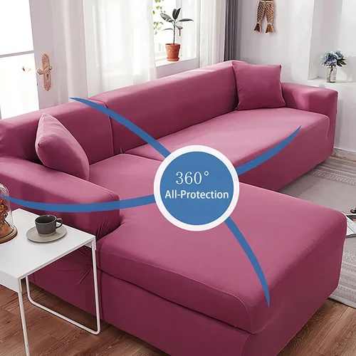 Miniatura 5 de Konsilsa Funda elástica para sofá en forma de L, funda completa para sofá de 1/2/3/4 plazas, protector de muebles suave, antideslizante, lavable a