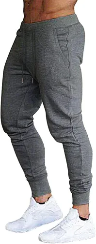 BUXKR - Pantalones deportivos ajustados con bolsillos profundos para hombre, para gimnasio, correr y fisioculturismo