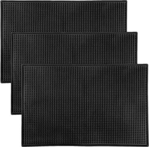 KINJOEK 3 tapetes de bar de 12 x 18 pulgadas, tapete antideslizante para secado de derrames, para encimera, cóctel, barman café, bebidas