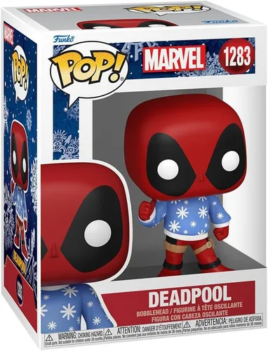 Miniatura 2 de POP Marvel: Holiday - Figura de vinilo de Funko Deadpool con suéter feo (paquete con funda protectora de caja compatible), multicolor, 3.75 pulgadas