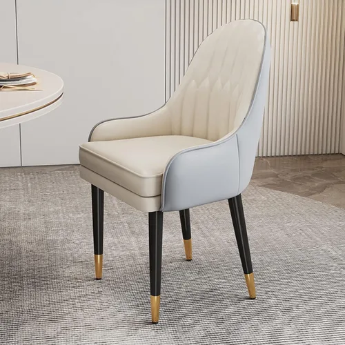 Miniatura 22 de Sillas de comedor modernas, sillas de comedor tapizadas de piel sintética de mediados de siglo, sillas auxiliares de ocio con patas de metal para 15