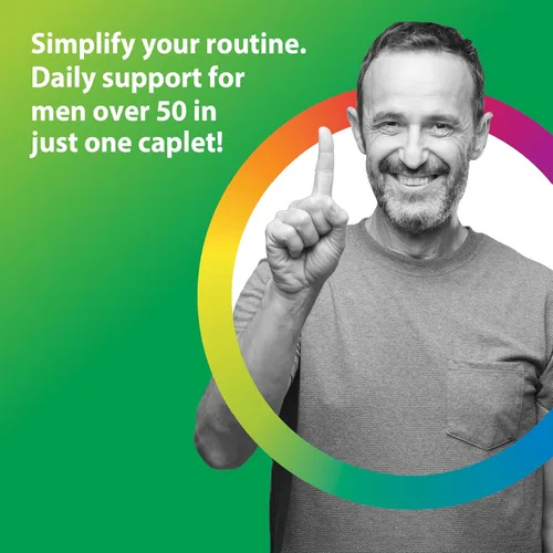 Miniatura 3 de Rainbow Light Multivitamínico para hombres 50+, Vitamina C, D y Zinc, Probióticos, Multivitamínico Men's One 50+ para hombres proporciona apoyo