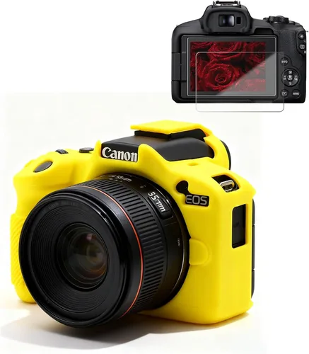 Miniatura 13 de Funda para cámara Canon EOS R50, funda protectora de silicona suave, antiarañazos, funda ajustada delgada con accesorios de protector de pantalla