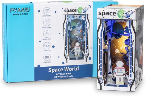 Miniatura 8 de Dreams Delivery - Kit de rincón de libro, barco pirata de 172 piezas, kit de casa en miniatura LED para bricolaje, rompecabezas de madera 3D, kit