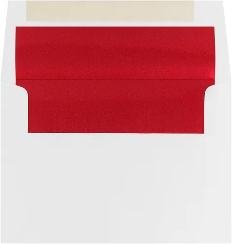 Miniatura 7 de JAM PAPER Sobres de invitación forrados de papel de aluminio de 3 7/8 x 8 1/8, color blanco con lámina dorada, paquete de 50 unidades Papel dorado