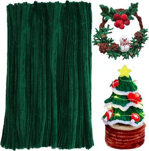 180 piezas de limpiadores de tuberías con tallo de chenilla, limpiadores de tuberías verdes, limpiadores de tuberías para manualidades, limpiadores